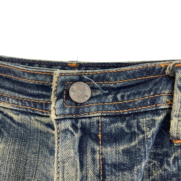 575 Denim Womens 30 Distressed Boho Frayed Hem Denim Jean Straight Skirt - Picture 6 of 8